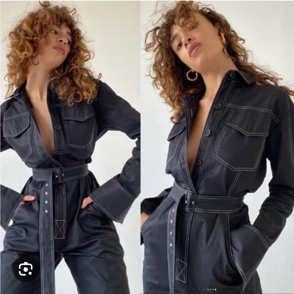 orseund iris workwear jumpsuit in black